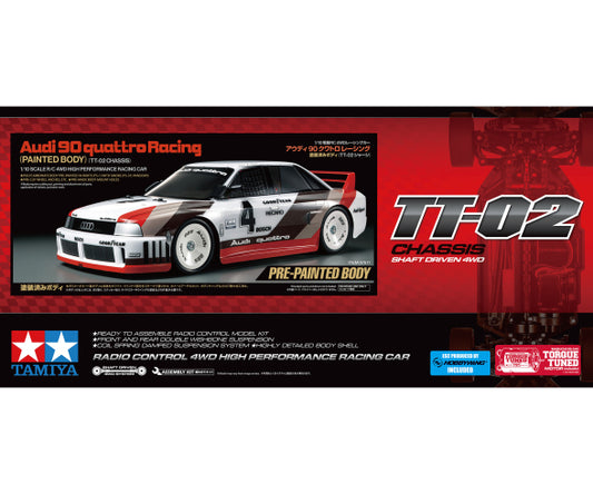 Tamyia 1:10 RC Audi 90 quattro Racing TT-02 lackiert
