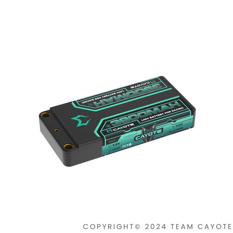 RACING LIPO BATTERIE, 145C, 3900MAH, 7.6V, 29.64WH CAYOTE