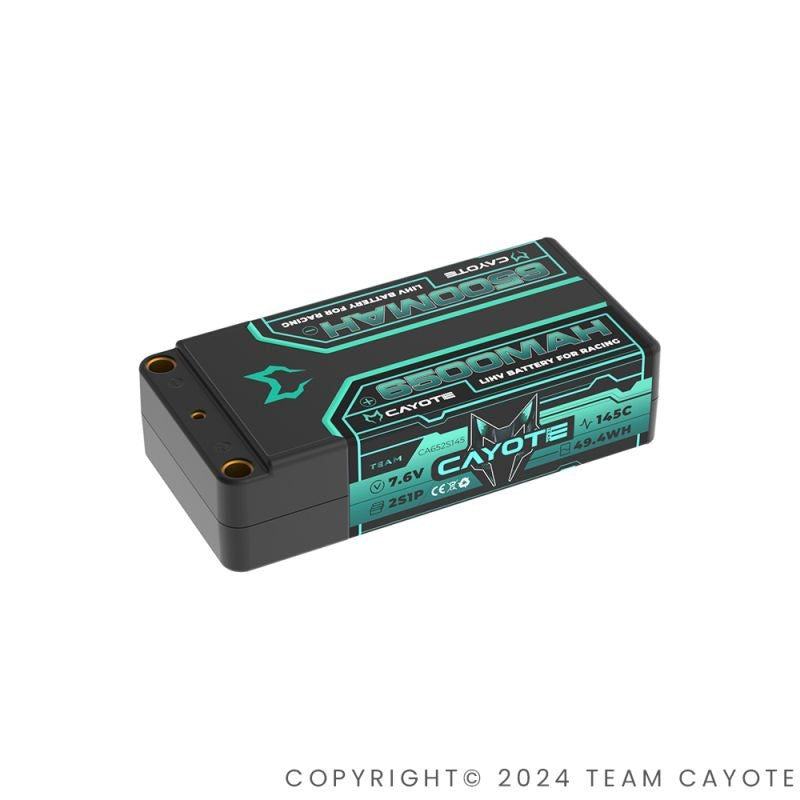 RACING LIPO BATTERIE, 145C, 6500MAH, 7.6V, 49.4WH CAYOTE