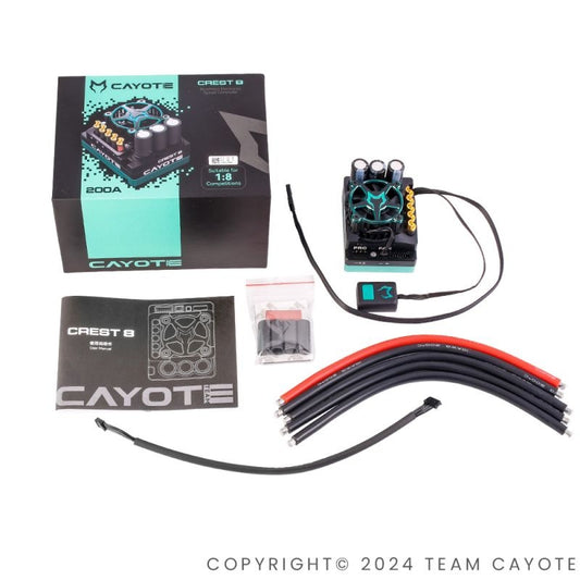 Racing ESC CREST 8, 200A/1080A 2-4S LiPo BEC 6.0V/7.4V, 8A CAYOTE