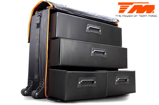 Tasche - Transport - Team Magic Touring 1:10 - mit Kästen aus Kunstoff und Rädern