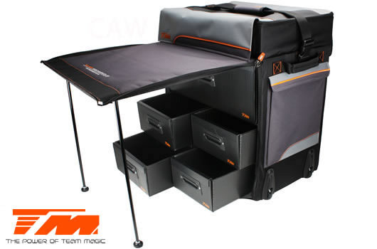 Tasche - Transport - Team Magic 1:8 F8 Supra - mit Plastik Kästen und Rädern