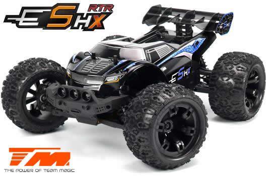 Auto - 1/10 Racing Monster Elektrisch - 4WD - RTR - Brushed 2S/3S - Wasserdicht - Team Magic E5 HX - Schwarz/Blau