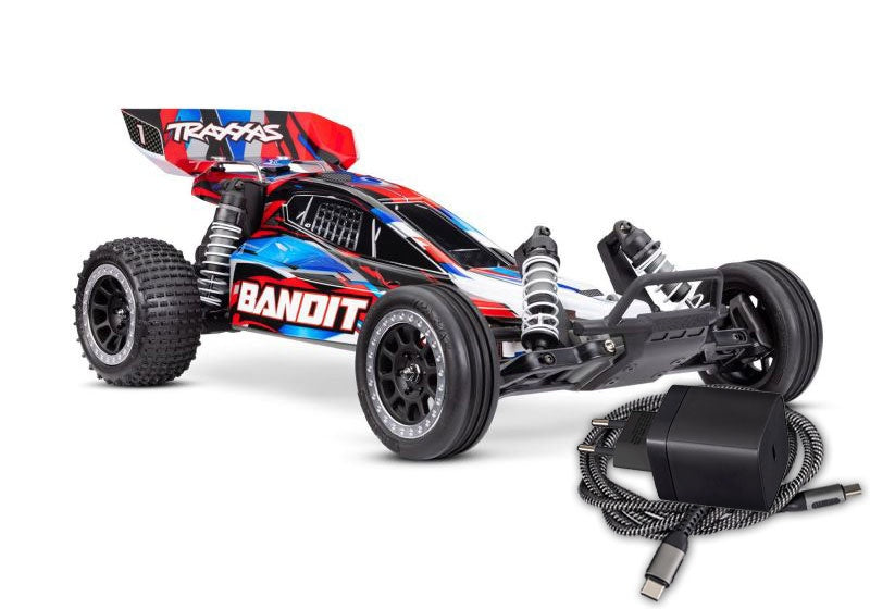 TRAXXAS Bandit 1/10 2WD Buggy RTR - mit Akku und 4 Ampere USB-C-Lader