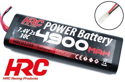 Akku - LiPo 2S - 7.4V 4900mAh 30C - RC Car - Rounded Hard Case - Ultra T (Dean's Kompatible) 46.5*25*138.5mm