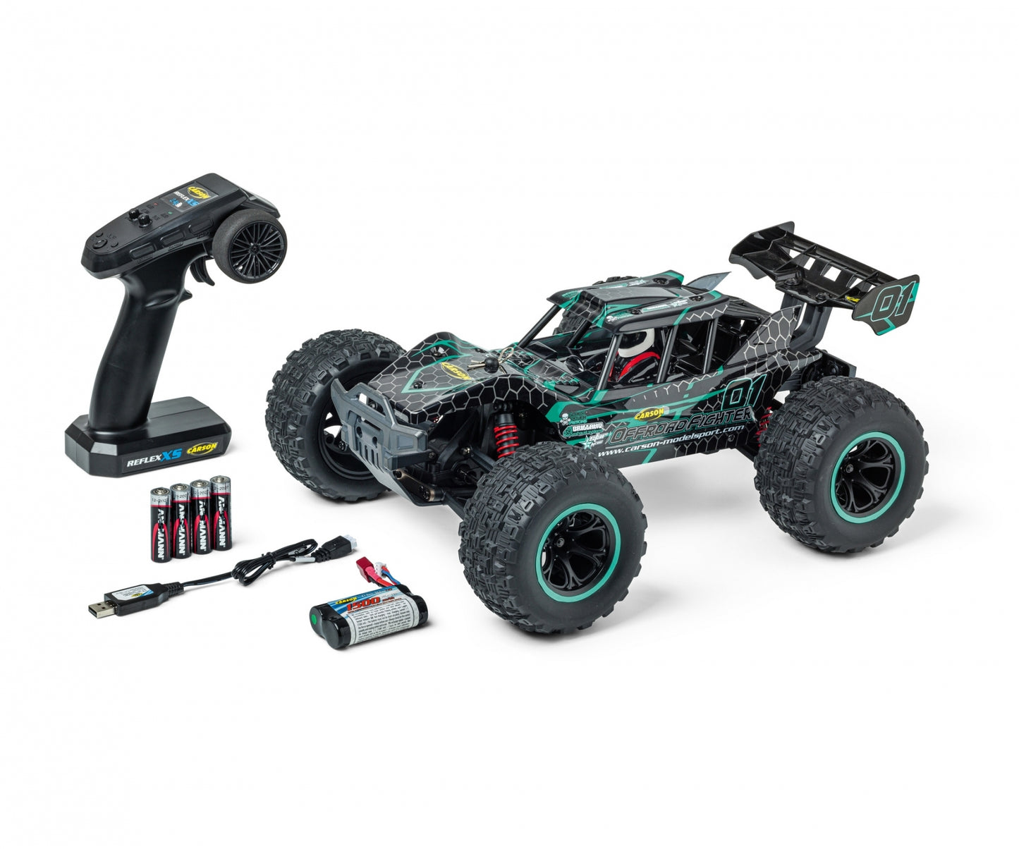 Carson 1:10 XS Offroad Fighter Cage 100%RTR türkis