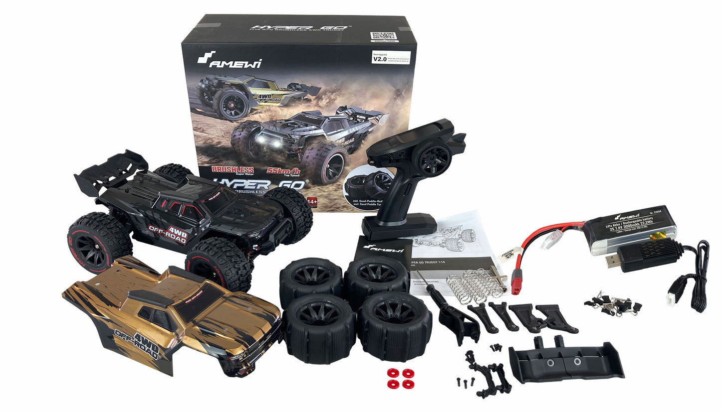 HYPER GO TRUGGY BRUSHLESS 4WD 1:14 RTR SCHWARZ