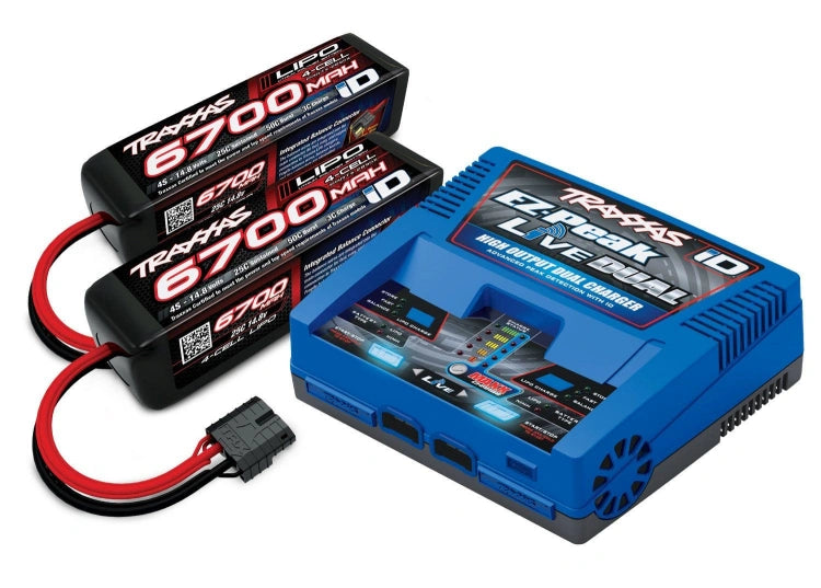 Traxxas Charger EX-Peak Live Dual 26A and 2x4S 6700mAh Battery Combo