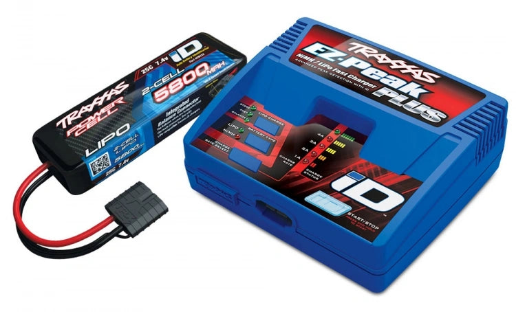Traxxas Charger EZ-Peak Plus 4A and 2S 5800mAh Battery Combo