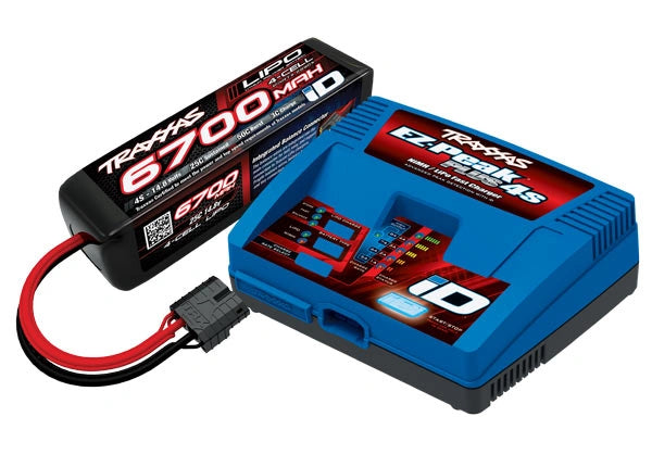 Traxxas Charger EZ Peak Plus 8A and 4S 14,8v Li-Po 6700mAh Combo