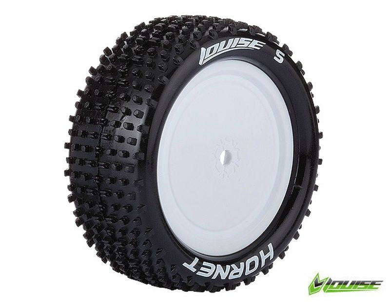 E-Hornet Reifen supersoft auf 2.2 Felge weiß 12mm (2) LOUISE 1/10 Elektro Buggy 4WD vorne *J*