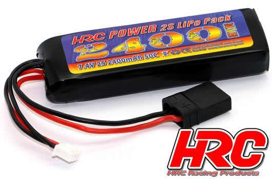 Akku - LiPo 2S - 7.4V 2400mAh 50C No Case RC Car Micro - TRX 102x35x20mm