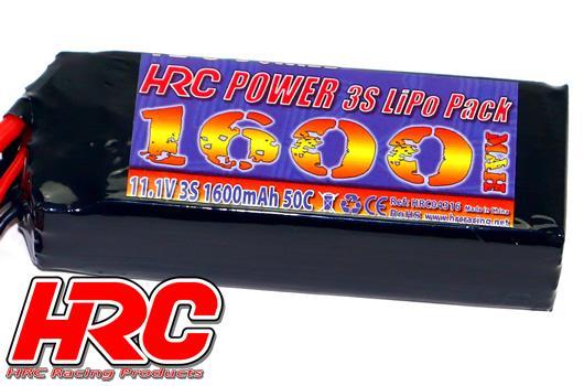 Akku - LiPo 3S - 11.1V 1600mAh 50C No Case RC Car Micro - TRX Stecker 97x30x20mm