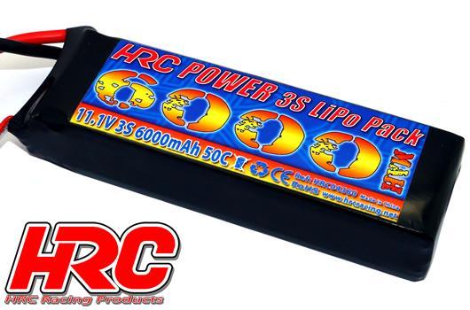 Akku - LiPo 3S - 11.1V 6000mAh 50C/100C - No Case - Slim LCG- Ultra-T Stecker 128x43x28mm