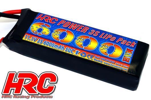 Akku - LiPo 3S - 11.1V 6000mAh 50C/100C - No Case - Slim LCG- XT90AS  128x43x28mm