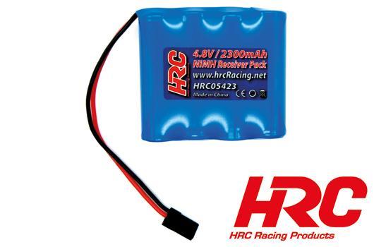 Akku - 4 Zellen - Empfänger Akku - 4.8V 2300mAh NiMH - AA flach - JR Stecker 52x58x10mm