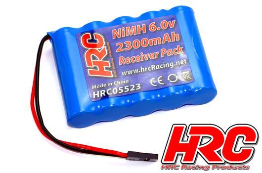 Akku - 5 Zellen - Empfänger Akku - 6V 2300mAh NiMh- AA flach - JR Stecker 70x50x15mm