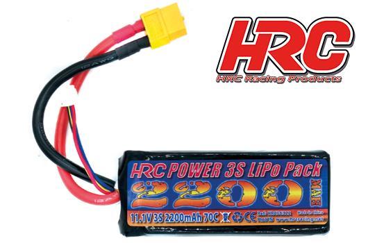 Akku - LiPo 3S - 11.1V 2200mAh 70C - No Case - XT60 - 90x35x26mm
