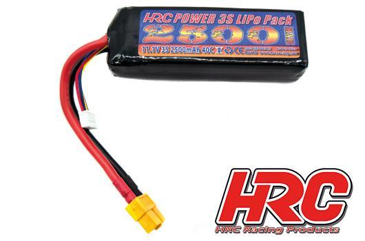 Akku - LiPo 3S - 11.1V 2500mAh 40C - No Case - XT60 - 102x35x24mm