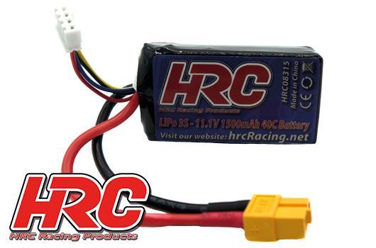Akku - LiPo 3S - 11.1V 1500mAh 40C - No Case - XT60 - 70x35x23mm