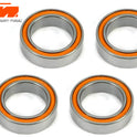 Kugellagern - metrisch - 10x15x4mm Gummidichtung Orange (4 Stk.)