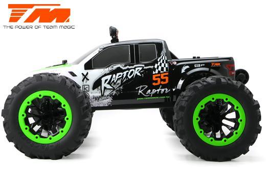 Auto - Monster Truck Elektrisch - 4WD - RTR - Brushless 2250KV - 6S - Wasserdicht - TM E6 RAPTOR - Schwarz/Gr¸n