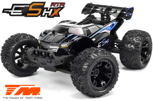 Auto - 1/10 Racing Monster Elektrisch - 4WD - RTR - Brushless - Team Magic E5 HX - Schwarz/Blau