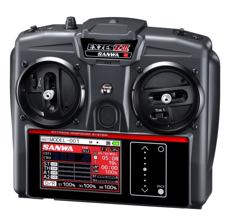 EXZES ZIII - RX-493I / OHNE SERVOS/ TX/RX FARB-TOUCH SENDER SANWA SURFACE CH4 2.4GHZ FH5/FH5U SXR SSL + TELEMETRIE