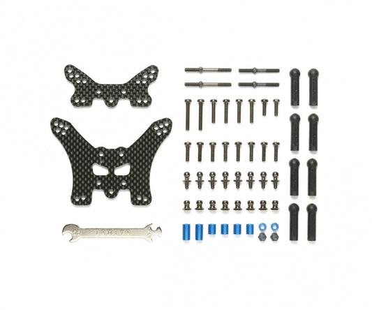 Tamiya TT-02B Carbon Dämpferbrücken-Set vorn hinten